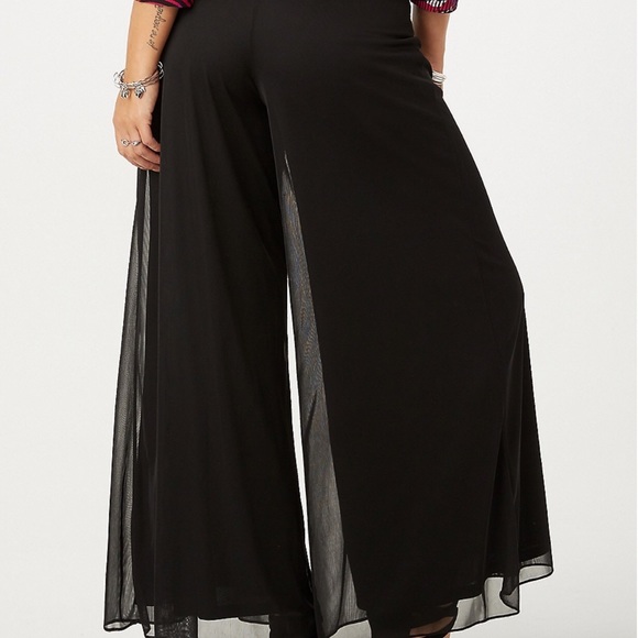 Dress Barn Pants - Dressbarn Black Sparkly Chiffon Overlay Palazzo S
